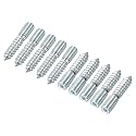 uxcell M10 Hanger Bolts Length 2"(50mm) Double Headed Bolts Self-Tapping Screw 10mm Wood Joint Furniture Legs 16pcs