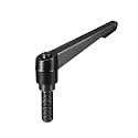 uxcell M16 x 33mm Handle Adjustable Clamping Lever Thread Push Button Ratchet Male Threaded Stud Knobs Locking Rotating Screw Handles Quick Release Bolt Black