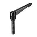 uxcell M16 x 70mm Handle Adjustable Clamping Lever Thread Push Button Ratchet Male Threaded Stud Knobs Locking Rotating Screw Handles Quick Release Bolt Black