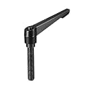 uxcell M16 x 80mm Handle Adjustable Clamping Lever Thread Push Button Ratchet Male Threaded Stud Knobs Locking Rotating Screw Handles Quick Release Bolt Black
