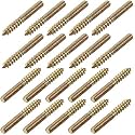 uxcell M4 Hanger Bolts Length 1-1/8"(30mm) Double Headed Bolts Self-Tapping Screw 4mm Wood Joint Furniture Legs 20pcs