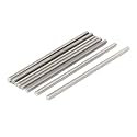 uxcell M5 x 130mm 304 Stainless Steel Fully Threaded Rod Bar Studs Silver Tone 10 Pcs