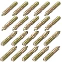 uxcell M6 Hanger Bolts Length 1-1/8"(30mm) Double Headed Bolts Self-Tapping Screw 6mm Wood Joint Furniture Legs 40pcs