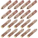 uxcell M6 Hanger Bolts Length 1-1/8"(30mm) Double Headed Bolts Self-Tapping Screw 6mm Wood Joint Furniture Legs 20pcs
