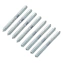 uxcell M6 Hanger Bolts Length 2-3/4"(70mm) Double Headed Bolts Self-Tapping Screw 6mm Wood Joint Furniture Legs 24pcs