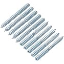uxcell M6 Hanger Bolts Length 2-3/8"(60mm) Double Headed Bolts Self-Tapping Screw 6mm Wood Joint Furniture Legs 16pcs