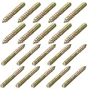 uxcell M6 Hanger Bolts Length 2"(50mm) Double Headed Bolts Self-Tapping Screw 6mm Wood Joint Furniture Legs 40pcs