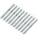 uxcell M6 Hanger Bolts Length 2-3/4"(70mm) Double Headed Bolts Self-Tapping Screw 6mm Wood Joint Furniture Legs 16pcs