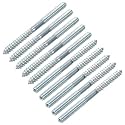 uxcell M6 Hanger Bolts Length 3-5/8"(91mm) Double Headed Bolts Self-Tapping Screw 6mm Wood Joint Furniture Legs 16pcs