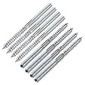 uxcell M6 Hanger Bolts Length 3-5/8"(91mm) Double Headed Bolts Self-Tapping Screw 6mm Wood Joint Furniture Legs 8pcs