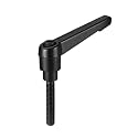 uxcell M6 x 25mm Handle Adjustable Clamping Lever Thread Push Button Ratchet Male Threaded Stud Knobs Locking Rotating Screw Handles Quick Release Bolt Black