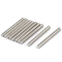 uxcell M6 x 55mm 304 Stainless Steel Fully Threaded Rod Bar Studs Silver Tone 10 Pcs