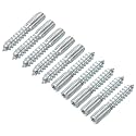 uxcell M8 Hanger Bolts Length 2"(50mm) Double Headed Bolts Self-Tapping Screw 8mm Wood Joint Furniture Legs 16pcs