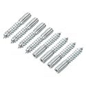 uxcell M8 Hanger Bolts Length 2"(50mm) Double Headed Bolts Self-Tapping Screw 8mm Wood Joint Furniture Legs 32pcs