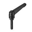 uxcell M8 x 32mm Handle Adjustable Clamping Lever Thread Push Button Ratchet Male Threaded Stud Knobs Locking Rotating Screw Handles Quick Release Bolt Black
