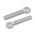 uxcell M8 x 40mm 304 Stainless Steel Machine Shoulder Lift Eye Bolt Rigging Silver Tone 5pcs