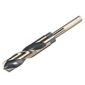 uxcell Reduced Shank Twist Drill Bits 19mm Black Nitride &amp; Gold Titanium Coated High Speed Steel 4341 with 10mm (3/8") Shank for Stainless Steel Alloy Metal Plastic Wood