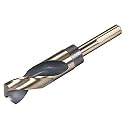 uxcell Reduced Shank Twist Drill Bits 25mm Black Nitride &amp; Gold Titanium Coated High Speed Steel 4341 with 12.7mm (1/2") Shank for Stainless Steel Alloy Metal Plastic Wood