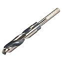uxcell Reduced Shank Twist Drill Bits 18mm Black Nitride &amp; Gold Titanium Coated High Speed Steel 4341 with 10mm (3/8") Shank for Stainless Steel Alloy Metal Plastic Wood