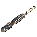 uxcell Reduced Shank Twist Drill Bits 19.5mm Black Nitride &amp; Gold Titanium Coated High Speed Steel 4341 with 10mm (3/8") Shank for Stainless Steel Alloy Metal Plastic Wood