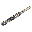 uxcell Reduced Shank Twist Drill Bits 16.5mm Black Nitride &amp; Gold Titanium Coated High Speed Steel 4341 with 10mm (3/8") Shank for Stainless Steel Alloy Metal Plastic Wood