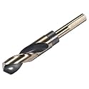 uxcell Reduced Shank Twist Drill Bits 22mm Black Nitride &amp; Gold Titanium Coated High Speed Steel 4341 with 12.7mm (1/2") Shank for Stainless Steel Alloy Metal Plastic Wood