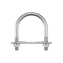 uxcell Round U-Bolts, 3 Sets 62mm(2.44") Inner Width 94mm Length M10 304 Stainless Steel U Clamp Bolt with Nuts and Plates, for Boat Trailer