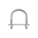 uxcell Round U-Bolts, 3 Sets 35mm(1.38") Inner Width 53mm Length M6 304 Stainless Steel U Clamp Bolt with Nuts and Plates, for Boat Trailer