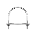 uxcell Round U-Bolts, 3 Sets 92mm(3.62") Inner Width 116mm Length M8 304 Stainless Steel U Clamp Bolt with Nuts and Plates, for Boat Trailer
