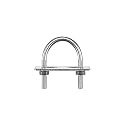 uxcell Round U-Bolts, 3 Sets 40mm(1.57") Inner Width 65mm Length M8 304 Stainless Steel U Clamp Bolt with Nuts and Plates, for Boat Trailer