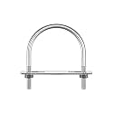 uxcell Round U-Bolts, 3 Sets 78mm(3.07") Inner Width 103mm Length M8 304 Stainless Steel U Clamp Bolt with Nuts and Plates, for Boat Trailer