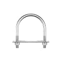 uxcell Round U-Bolts, 3 Sets 77mm(3.03") Inner Width 110mm Length M10 304 Stainless Steel U Clamp Bolt with Nuts and Plates, for Boat Trailer