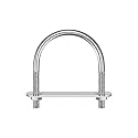 uxcell Round U-Bolts, 3 Sets 47mm(1.85") Inner Width 65mm Length M6 304 Stainless Steel U Clamp Bolt with Nuts and Plates, for Boat Trailer