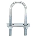 uxcell Round U-Bolts, 4 Set 34mm Inner Width 100mm Length M8 Zinc-Plated Carbon Steel U Clamp Bolt with Nuts and Plates, for Boat Trailer