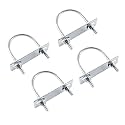 uxcell Round U-Bolts 4 Sets 1.97"(50mm) Inner W 80mm L Steel M6 with Nut