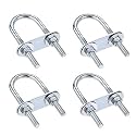 uxcell Round U-Bolts 4 Sets 0.98"(25mm) Inner Width 70mm Length Steel M6