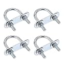 uxcell Round U-Bolts 4 Sets 1.06"(27mm) Inner Width 53mm Length Steel M6