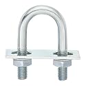 uxcell Round U-Bolts, 6 Set 22mm Inner Width 56mm Length M8 Zinc-Plated Carbon Steel U Clamp Bolt with Nuts and Plates, for Boat Trailer
