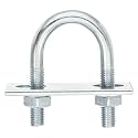 uxcell Round U-Bolts, 6 Set 27mm Inner Wd 59mm L M8 with Nuts and Plates