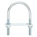uxcell Round U-Bolts, 8 Set 55mm Inner Width 100mm Length M8 Zinc-Plated Carbon Steel U Clamp Bolt with Nuts and Plates, for Boat Trailer