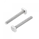 uxcell Square Head Bolt, 2pcs M4x30mm Fully Thread 304 Stainless Steel Grade C Square Machine Screws