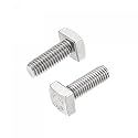 uxcell Square Head Bolt, 2pcs M5x12mm Fully Thread 304 Stainless Steel Grade C Square Machine Screws