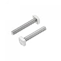uxcell Square Head Bolt, 2pcs M5x25mm Fully Thread 304 Stainless Steel Grade C Square Machine Screws