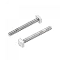 uxcell Square Head Bolt, 2pcs M5x35mm Fully Thread 304 Stainless Steel Grade C Square Machine Screws