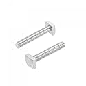 uxcell Square Head Bolt, 2pcs M6x35mm Fully Thread 304 Stainless Steel Grade C Square Machine Screws