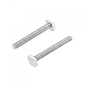 uxcell Square Head Bolt, 2pcs M6x45mm Fully Thread 304 Stainless Steel Grade C Square Machine Screws