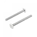 uxcell Square Head Bolt, 2pcs M6x60mm Fully Thread 304 Stainless Steel Grade C Square Machine Screws