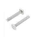uxcell Square Head Bolt, 2pcs M8x50mm Fully Thread 304 Stainless Steel Grade C Square Machine Screws