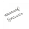uxcell Square Head Bolt, 2pcs M8x55mm Fully Thread 304 Stainless Steel Grade C Square Machine Screws