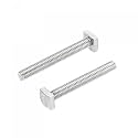 uxcell Square Head Bolt, 2pcs M8x60mm Fully Thread 304 Stainless Steel Grade C Square Machine Screws